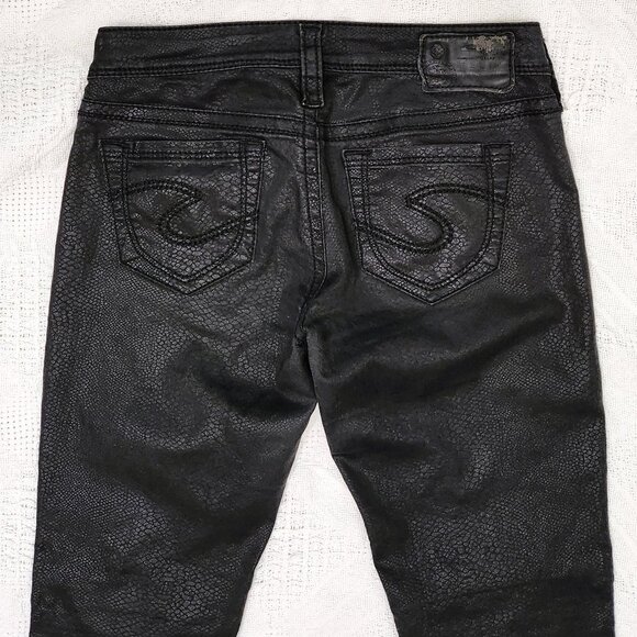 Retro Aiko Faux Snakeskin Skinny Jeans Pants for Women - Picture 4 of 6